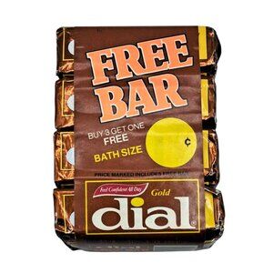Vintage 4X Gold Dial Bath Soap Bar NOS 5 oz from 80s 90s TV Prop Movies 4 Pack